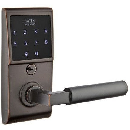 Emtek EMTouch Electronic Touchscreen Keypad Leverset with Hercules Lever in Oil Rubbed Bronze finish