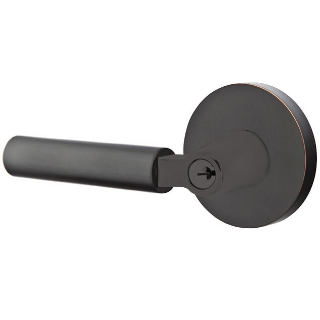 Emtek Hercules Lever With Disk Rosette in Oil Rubbed Bronze finish