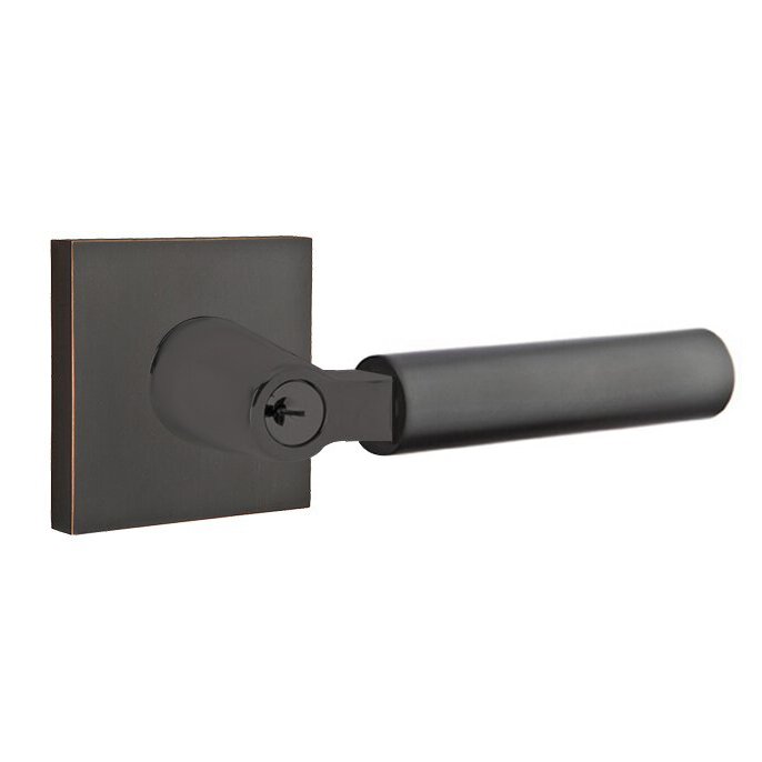 The Emtek Hercules Lever With Square Rosette in Oil Rubbed Bronze finish