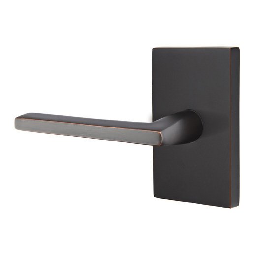 Emtek Helios Lever With Modern Rectangular Rosette in Oil Rubbed Bronze finish