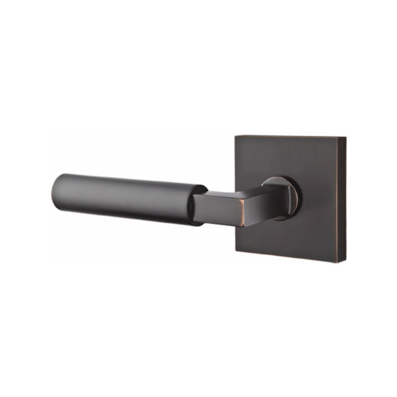 The Emtek Hercules Lever With Square Rosette in Oil Rubbed Bronze finish