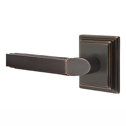 Emtek Milano Lever With Wilshire Rosette in Oil Rubbed Bronze finish