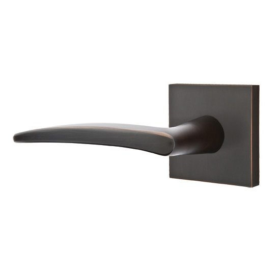 Emtek Poseidon Lever With Square Rosette in Oil Rubbed Bronze finish