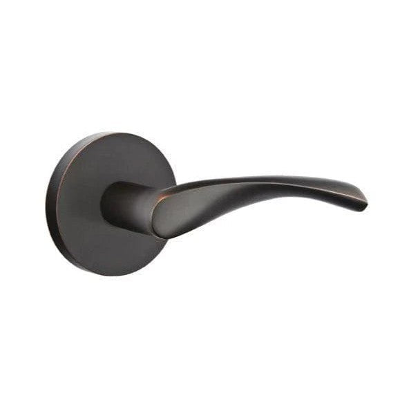 The Emtek Triton Lever With Disk Rosette in Oil Rubbed Bronze finish