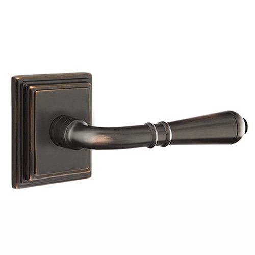 Emtek Turino Lever With Wilshire Rosette in Oil Rubbed Bronze finish