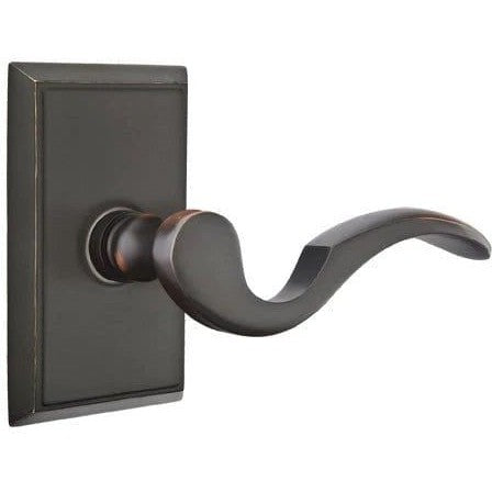 Emtek Cortina Lever With Rectangular Rosette in Oil Rubbed Bronze finish