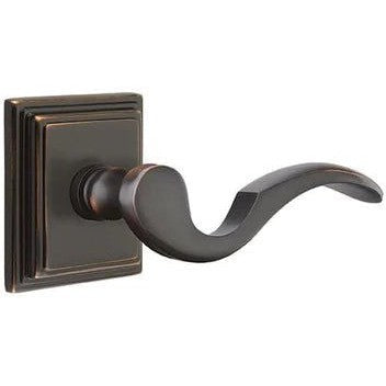 Emtek Cortina Lever With Wilshire Rosette in Oil Rubbed Bronze finish