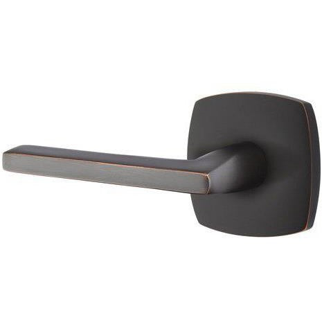 Emtek Helios Lever With Urban Modern Rosette in Oil Rubbed Bronze finish