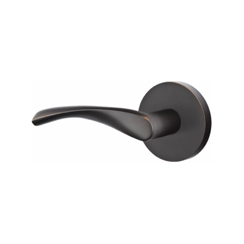 The Emtek Triton Lever With Disk Rosette in Oil Rubbed Bronze finish