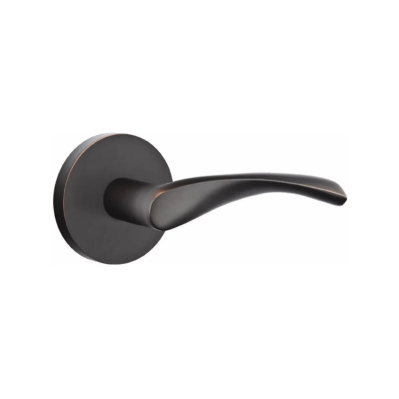 The Emtek Triton Lever With Disk Rosette in Oil Rubbed Bronze finish