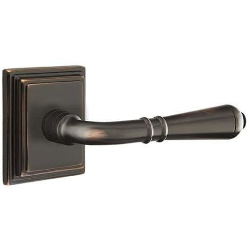 Emtek Turino Lever With Wilshire Rosette in Oil Rubbed Bronze finish