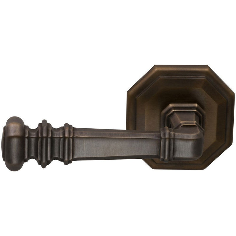 Omnia Traditions 101 Lever with Octagonal Rosette in Antique Bronze, Unlacquered finish