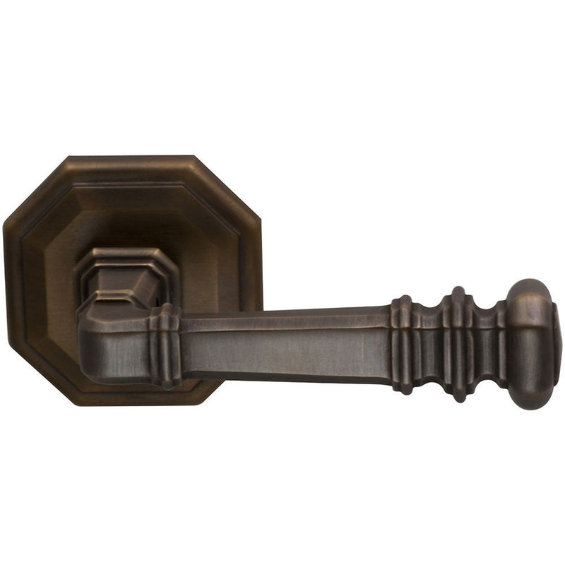 Omnia Traditions 101 Lever with Octagonal Rosette in Antique Bronze, Unlacquered finish