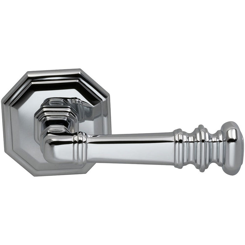 Omnia Traditions 101 Lever with Octagonal Rosette in Polished Chrome, Plated finish