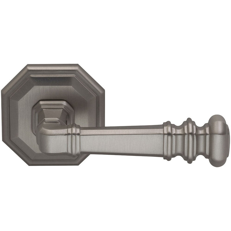 Omnia Traditions 101 Lever with Octagonal Rosette in Satin Nickel, Lacquered finish