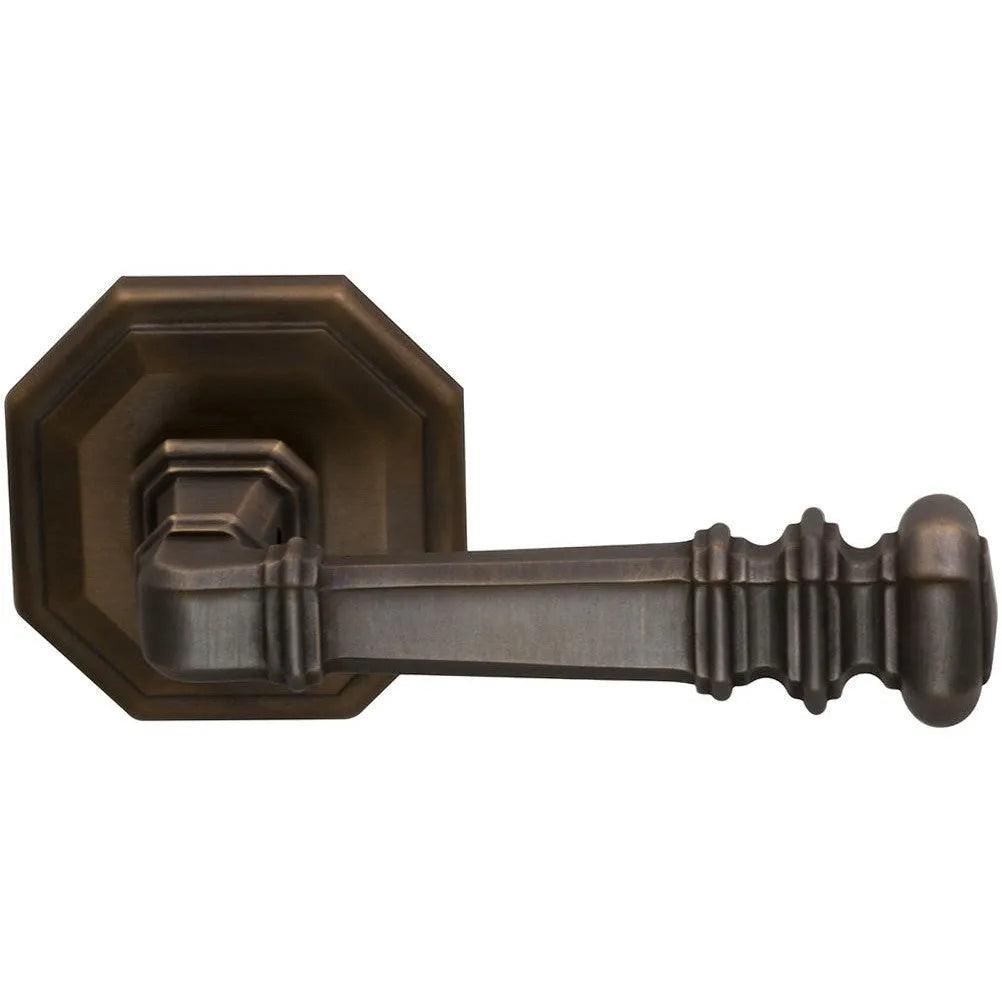 Omnia Traditions 101 Lever with Octagonal Rosette Antique Bronze, Unlacquered