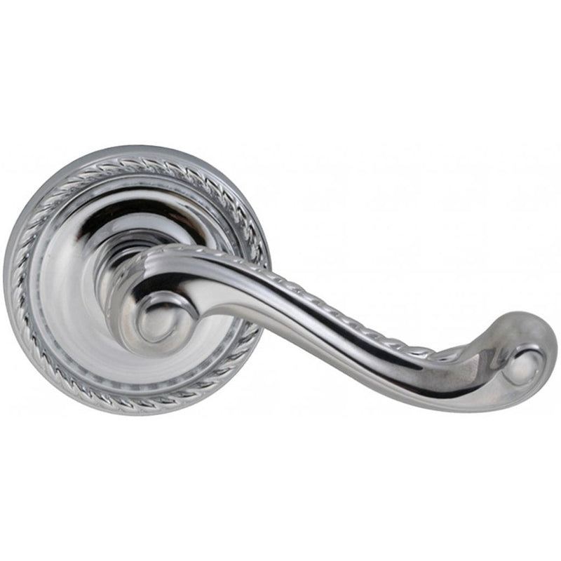 Omnia Traditions 570 Lever with Round Rosette in Polished Chrome, Plated finish