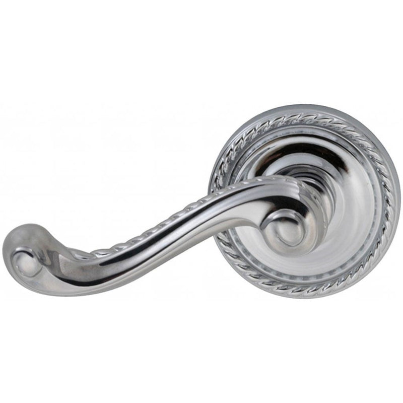 Omnia Traditions 570 Lever with Round Rosette in Polished Chrome, Plated finish