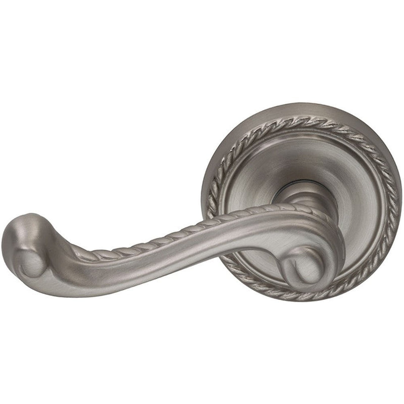 Omnia Traditions 570 Lever with Round Rosette in Satin Nickel, Lacquered finish