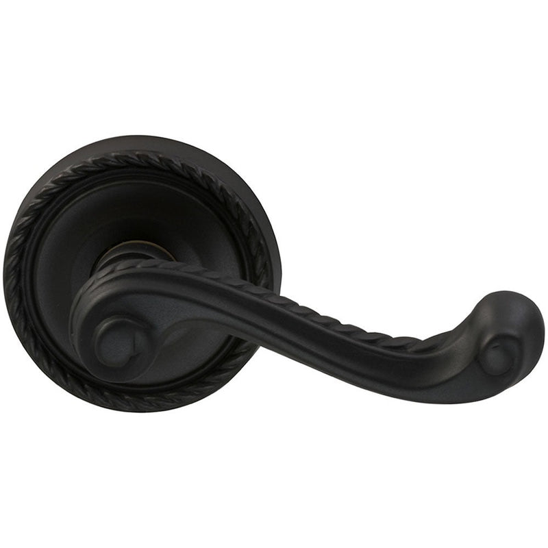 Omnia Traditions 570 Lever with Round Rosette in Black, Oil-Rubbed, Lacquered finish