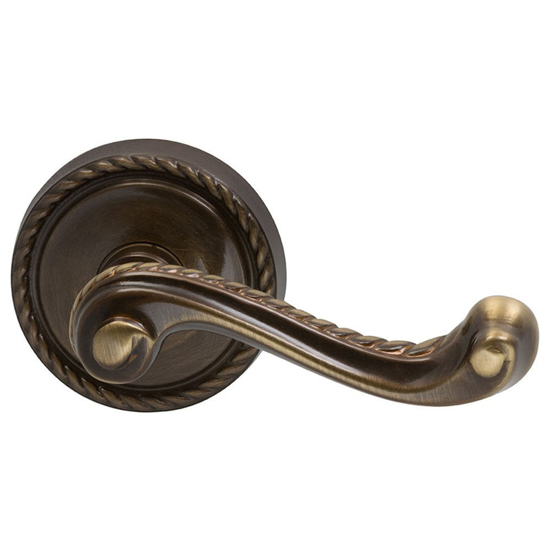 Omnia Traditions 570 Lever with Round Rosette in Shaded Bronze finish