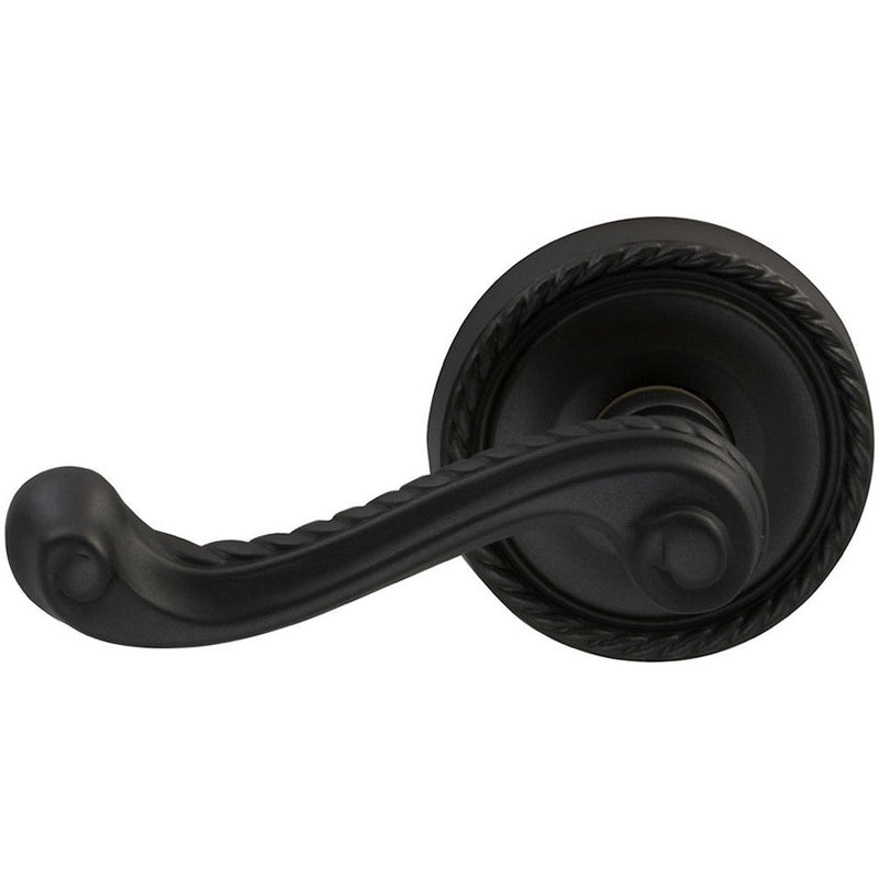 Omnia Traditions 570 Lever with Round Rosette in Black, Oil-Rubbed, Lacquered finish