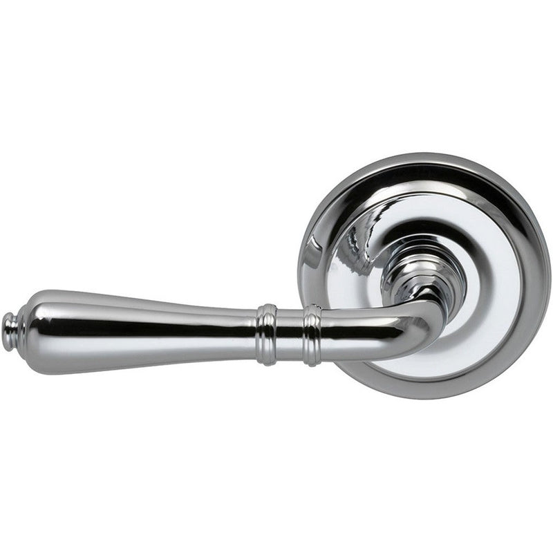 Omnia Traditions 752 Lever with Round Rosette in Polished Chrome, Plated finish