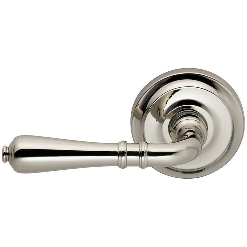 Omnia Traditions 752 Lever with Round Rosette in Polished Nickel, Lacquered finish