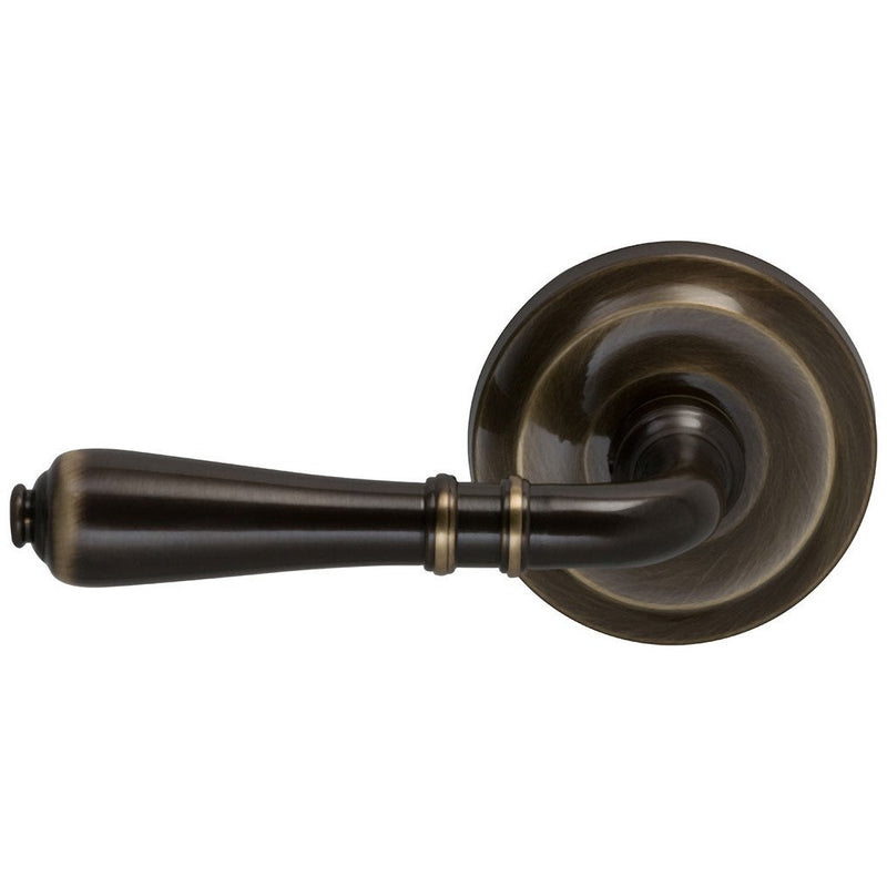 Omnia Traditions 752 Lever with Round Rosette in Shaded Bronze finish