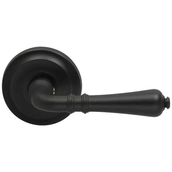 Omnia Traditions 752 Lever with Round Rosette Black, Oil-Rubbed, Lacquered