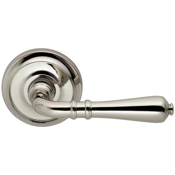 Omnia Traditions 752 Lever with Round Rosette Polished Nickel, Lacquered