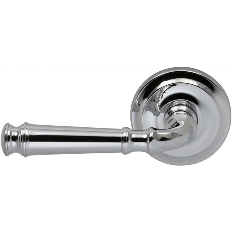 Omnia Traditions 904 Lever with Round Rosette in Polished Chrome, Plated finish