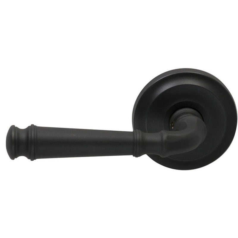 Omnia Traditions 904 Lever with Round Rosette in Black, Oil-Rubbed, Lacquered finish