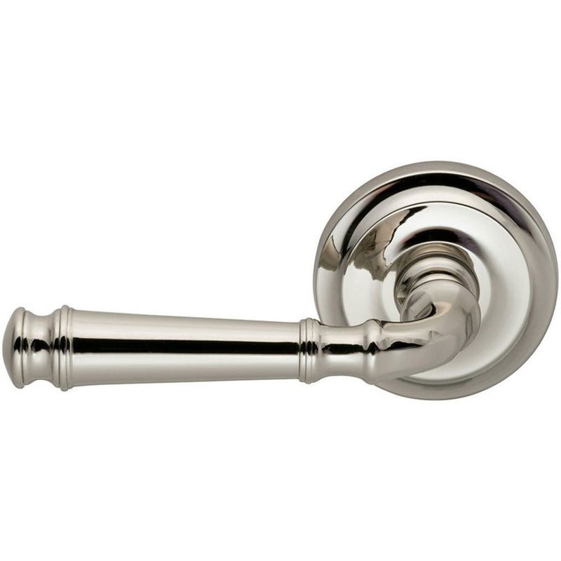 Omnia Traditions 904 Lever with Round Rosette in Polished Nickel, Lacquered finish