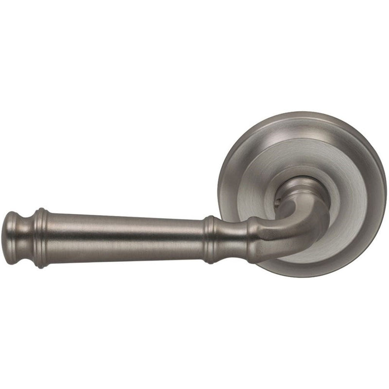 Omnia Traditions 904 Lever with Round Rosette in Satin Nickel, Lacquered finish