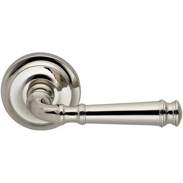 Omnia Traditions 904 Lever with Round Rosette Polished Nickel, Lacquered