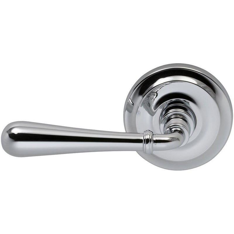 Omnia Traditions 918 Lever with Round Rosette in Polished Chrome, Plated finish