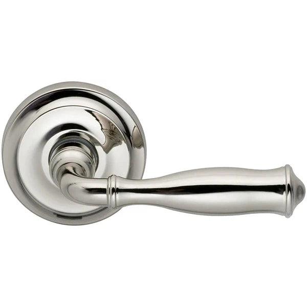 Omnia Traditions 944 Lever with Round Rosette Polished Nickel, Lacquered