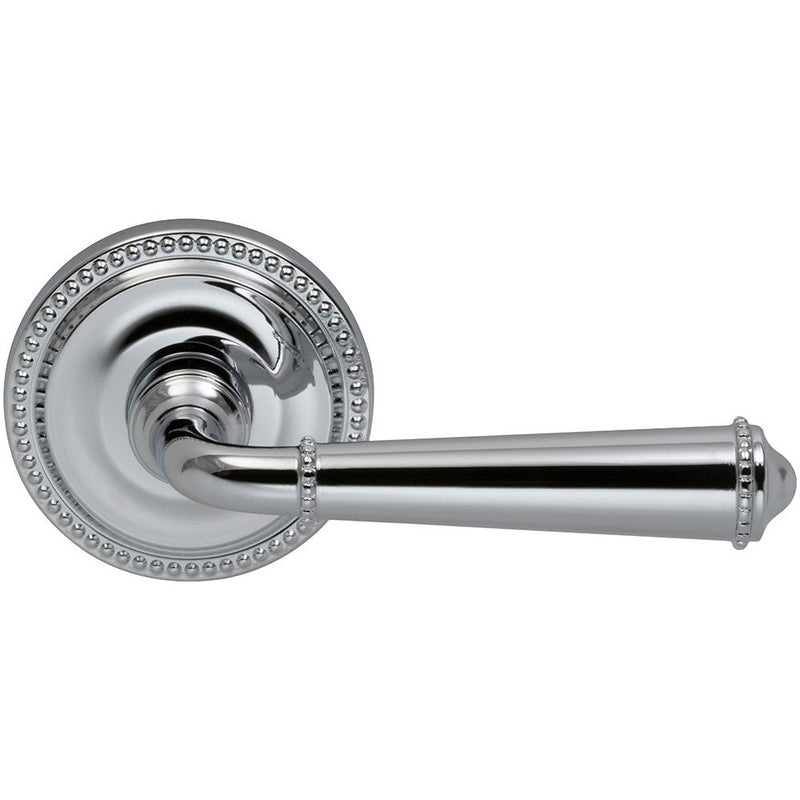 Omnia Traditions 946 Beaded Lever with Round Beaded Rosette in Polished Chrome, Plated finish