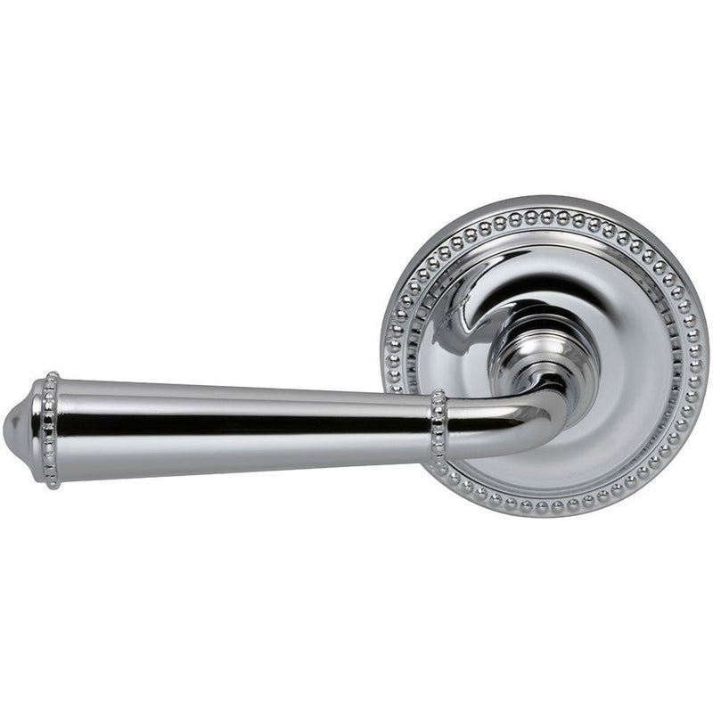 Omnia Traditions 946 Beaded Lever with Round Beaded Rosette in Polished Chrome, Plated finish