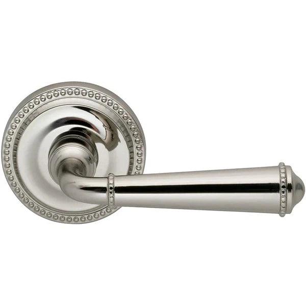 Omnia Traditions 946 Beaded Lever with Round Beaded Rosette Polished Nickel, Lacquered