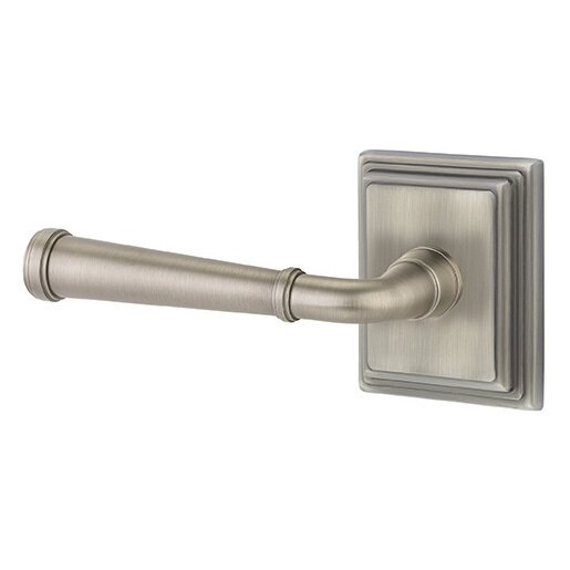 Emtek Merrimack Lever With Wilshire Rosette in Pewter finish