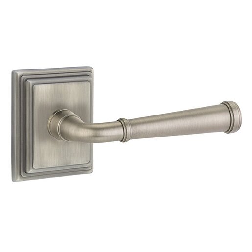 Emtek Merrimack Lever With Wilshire Rosette in Pewter finish