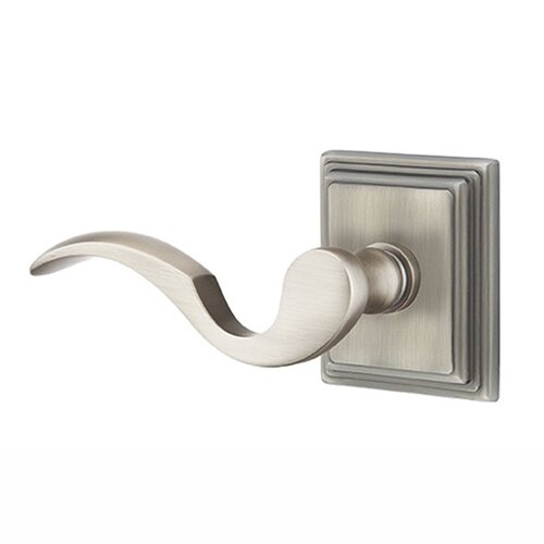 Emtek Cortina Lever With Wilshire Rosette in Pewter finish