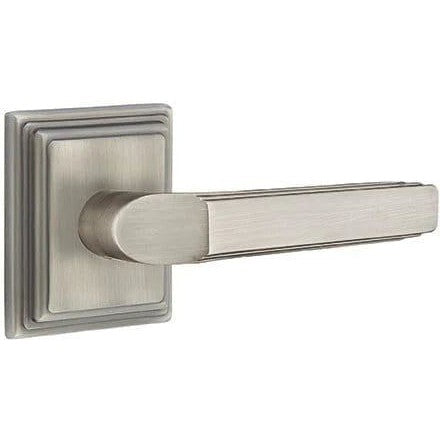 Emtek Milano Lever With Wilshire Rosette in Pewter finish