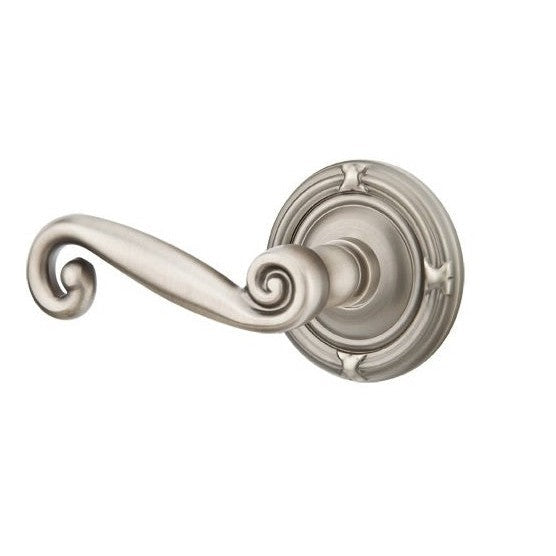 Emtek Rustic Lever With Ribbon & Reed Rosette in Pewter finish