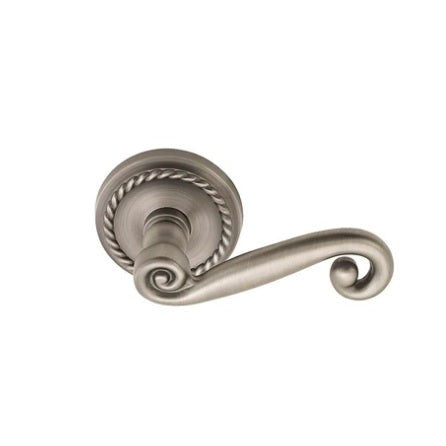 Emtek Rustic Lever With Rope Rosette in Pewter finish