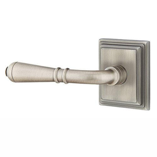 Emtek Turino Lever With Wilshire Rosette in Pewter finish