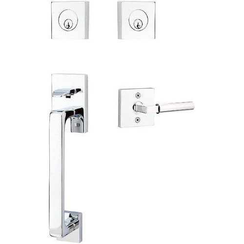 Emtek Baden Entrance Handleset With Hercules Lever in Polished Chrome finish