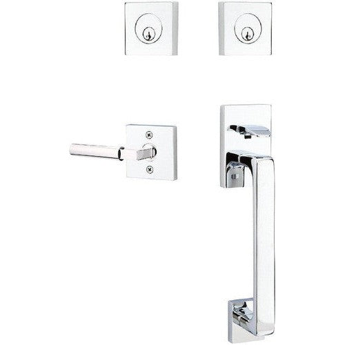 Emtek Baden Entrance Handleset With Hercules Lever in Polished Chrome finish